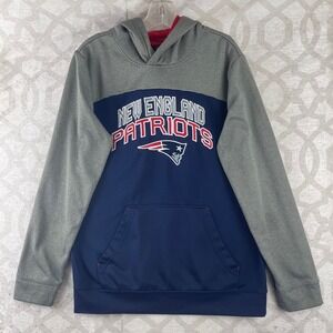 NFL Team Apparel New England Patriots Youth XL 18 Hoodie Navy Grey Colorblock
